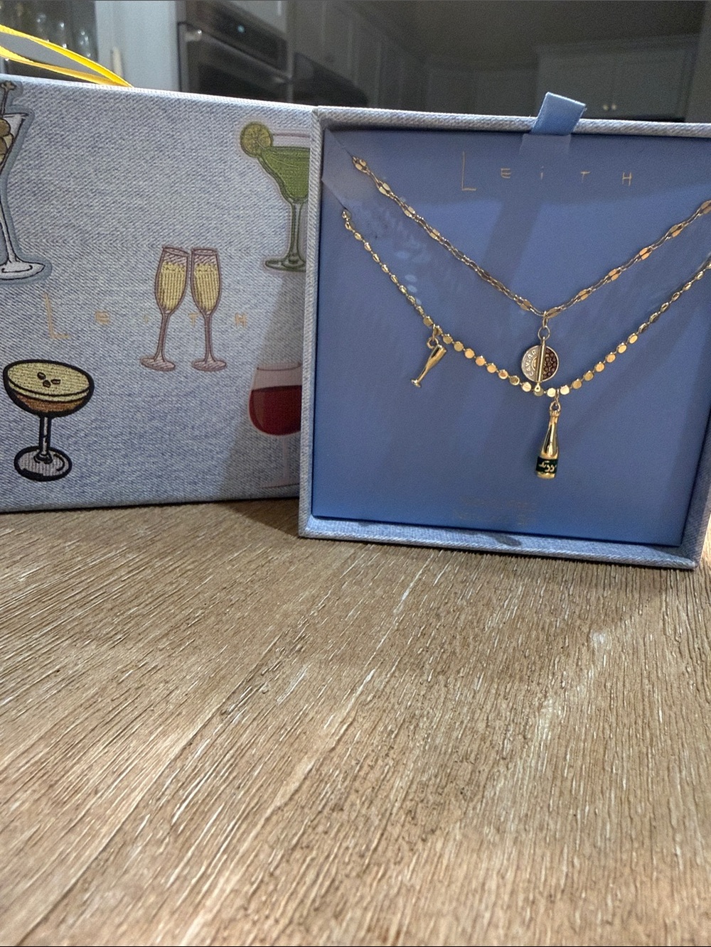 Leith Gold Layered Party Charm Necklace Trio